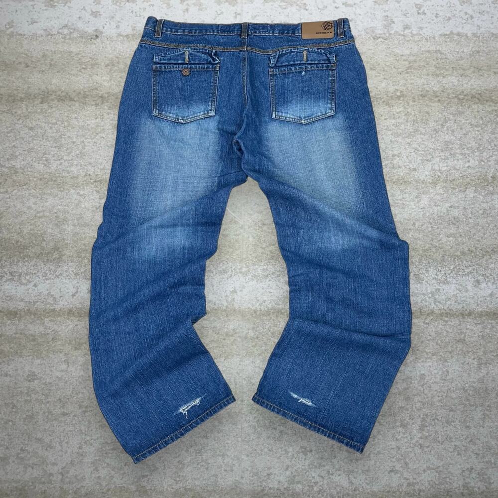 Vintage Y2K Roadblock Skater Wide Leg Jeans 40x32 Baggy Dark Wash Denim Rap